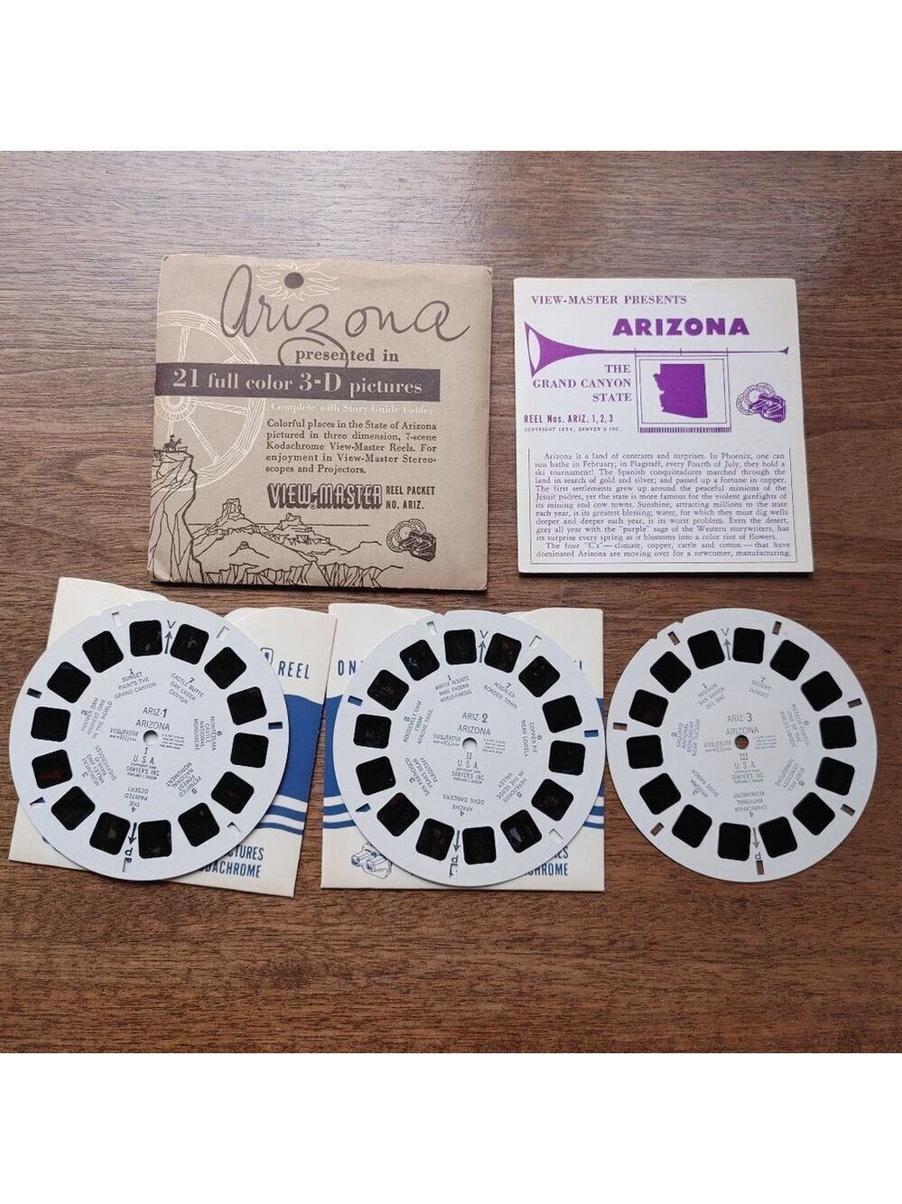 Vintage ARIZONA View Master Reel Packet Complete with Story Guide and Folder